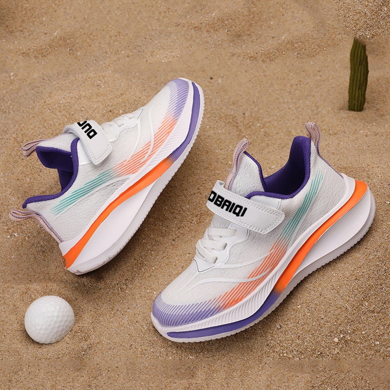 Primary School Boys Sneaker Children Red Rabbit Running Shoes New Mesh Surface Middle And Big Children Autumn Breathable Super Light - Image 3