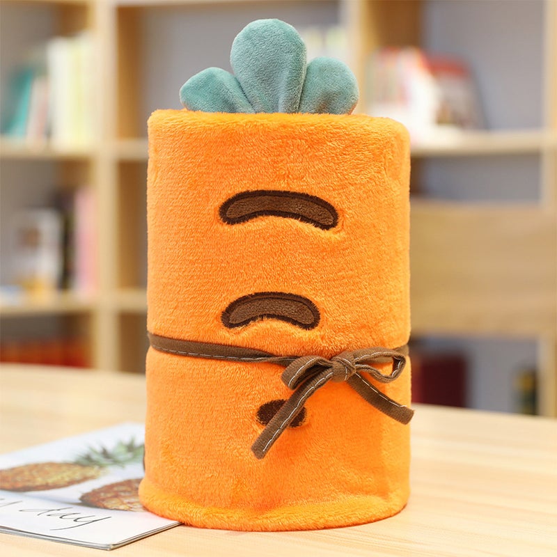 2pcs Coral Blanket Kids Blankets Cartoon Coral Fleece Blanket Household Blanket (Carrot) - Image 4