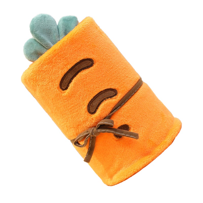 2pcs Coral Blanket Kids Blankets Cartoon Coral Fleece Blanket Household Blanket (Carrot) - Image 3