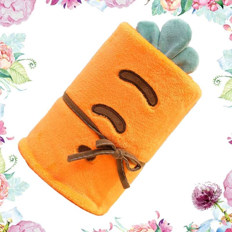 2pcs Coral Blanket Kids Blankets Cartoon Coral Fleece Blanket Household Blanket (Carrot) - Image 5
