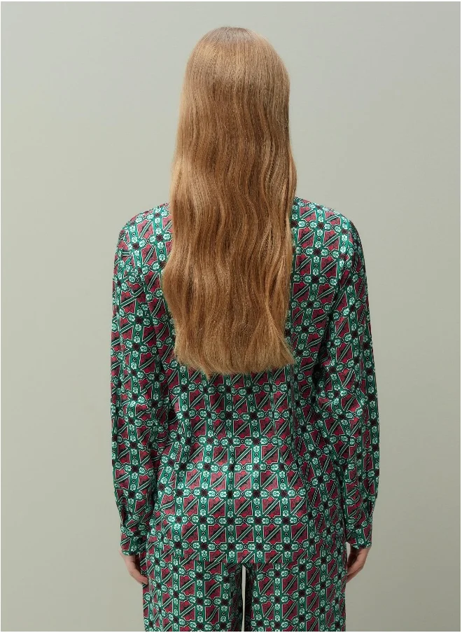 Ovs Ovs Piombo Patterned Satin Shirt
