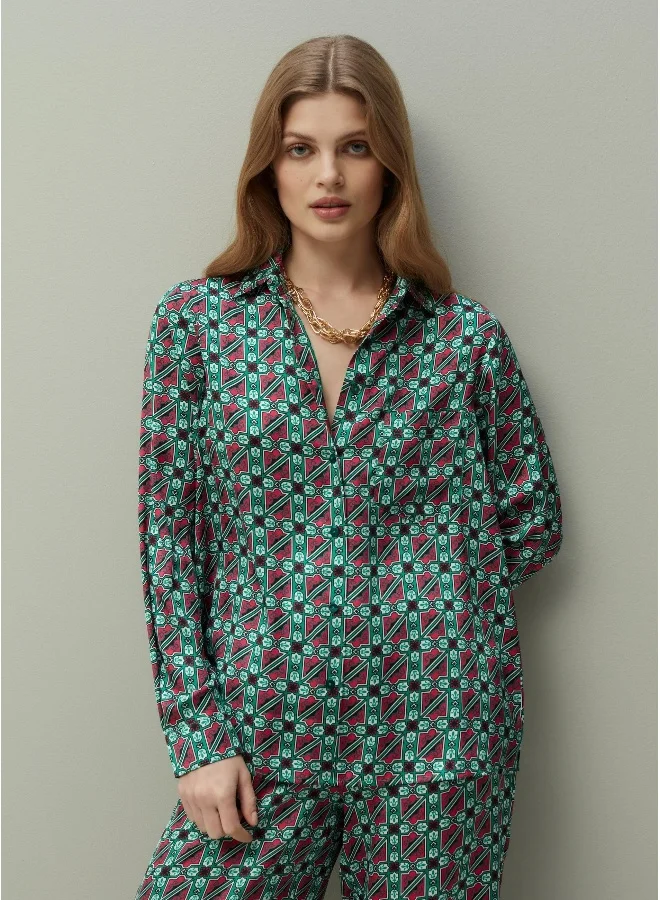 Ovs Ovs Piombo Patterned Satin Shirt