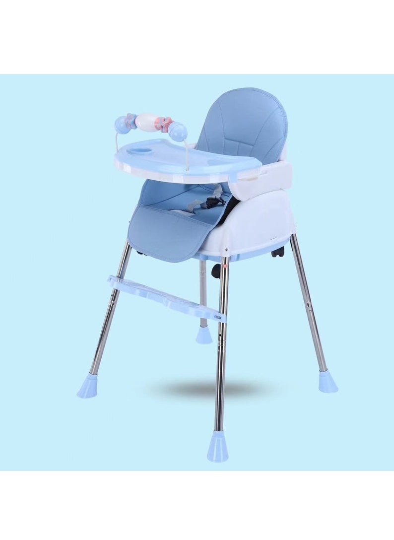 FULL JOY Adjustable Multifunctional Portable Foldable Dining Highchair With Removable Tray-Blue  - Image 1