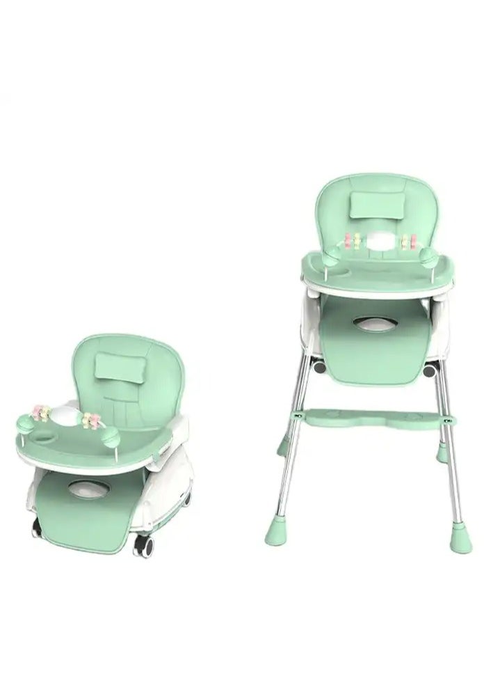 FULL JOY Adjustable Multifunctional Portable Foldable Dining Highchair With Removable Tray-Blue  - Image 3