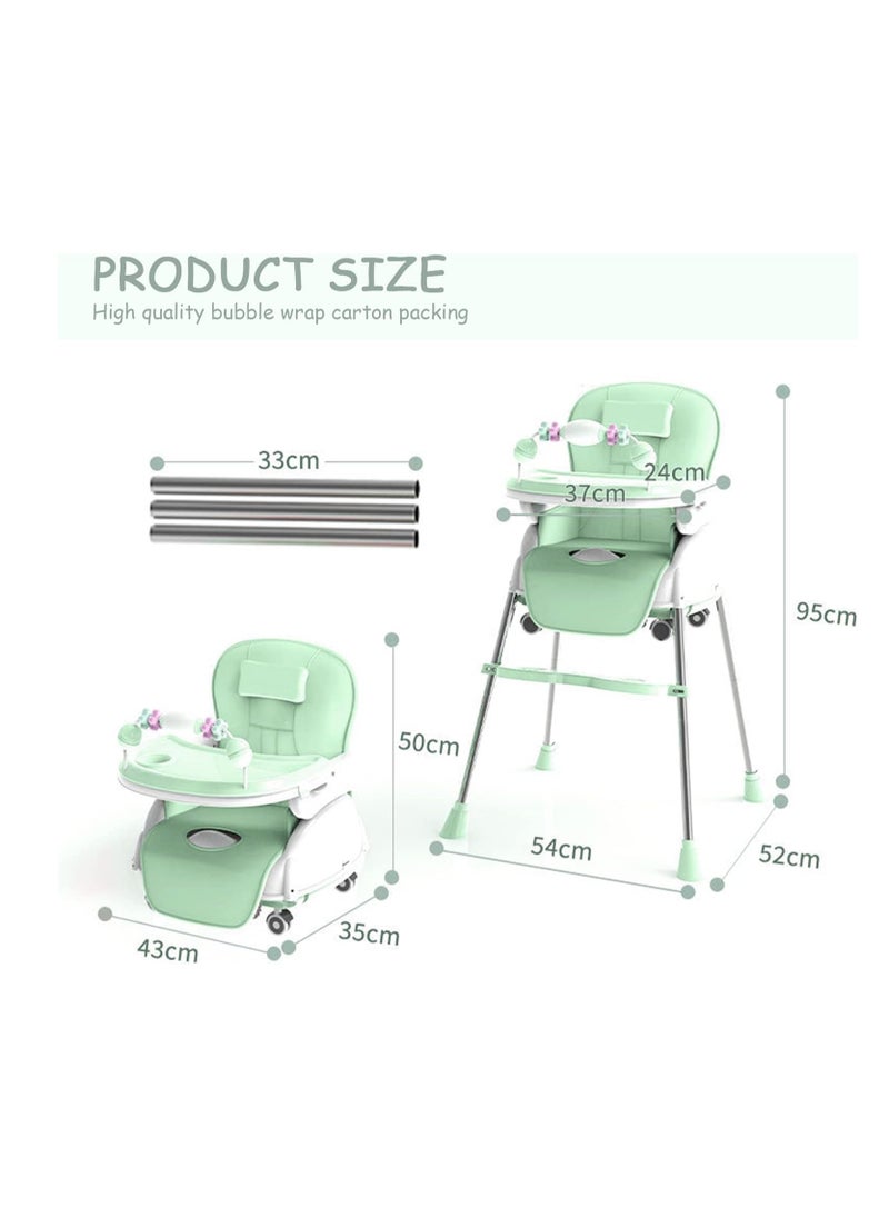 FULL JOY Adjustable Multifunctional Portable Foldable Dining Highchair With Removable Tray-Blue  - Image 4