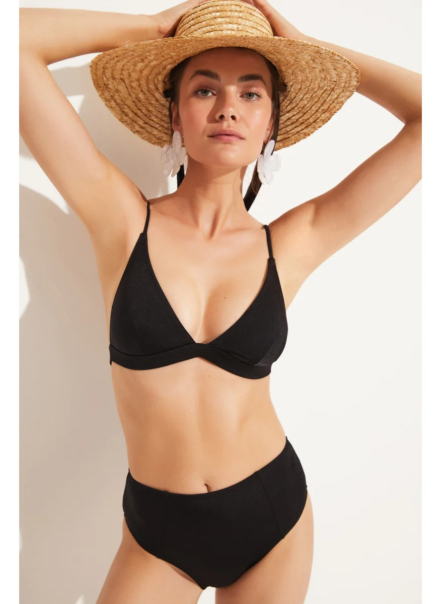 JUNE Triangle Tie High Waist Bikini Set