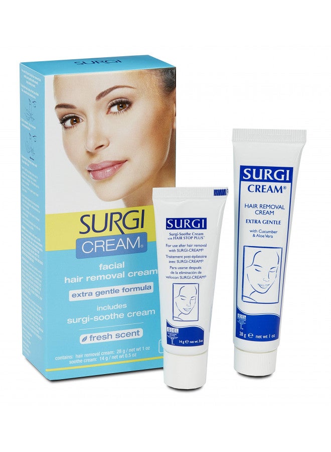 Surgi Surgi-cream Hair Remover Extra Gentle Formula For Face, 1-Ounce Tubes (Pack of 3) - Image 1
