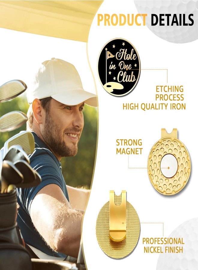 rofiowa Hole in One Club Black Gold Golf Ball Marker with Hat Clip, Funny Golf Accessories for Men Women, Christmas Father's Day Birthday Gifts for Golf Fan Golfer, Novelty Golf Gifts (OBJ051) - Image 3