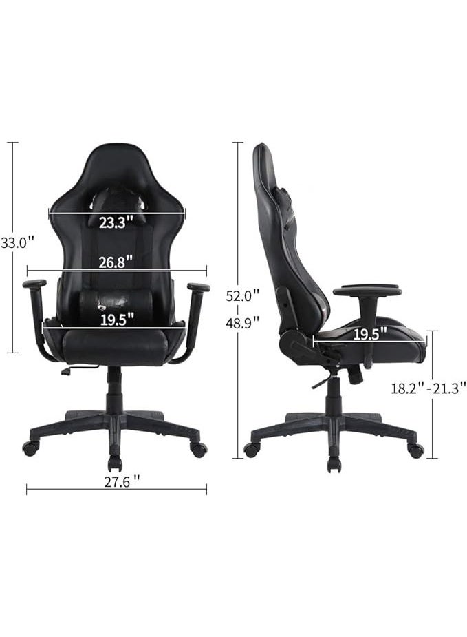 Ergonomic Gaming Chair with Retractable Footrest, Lumbar Cushion and Head Support – Comfortable Racing Style Chair - Image 3