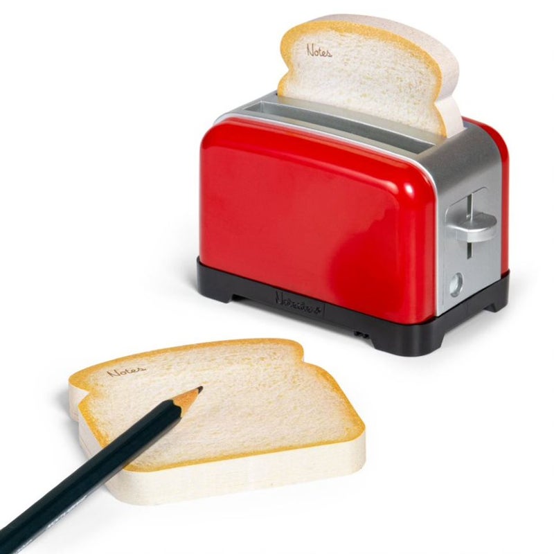 THINKING GIFTS Sticky Notes And Holder - Toaster (Red) Notr