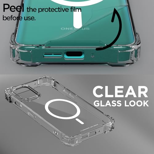 Pikkme Back Cover for OnePlus 8T / 9R Mag-Safe Shockproof PC + TPU Protective Case Magnetic Support Bumper Case (Transparent Mag-Safe) - Image 3