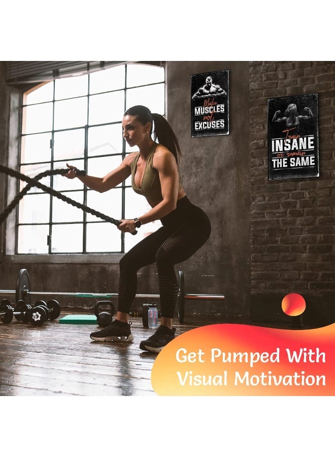 Throwback Traits Gym Posters for Home Gym Decor, Motivational Posters for Gym, Workout Posters for Home Gym, Motivational Poster, Fitness Posters, Workout Room Decor, Inspirational Posters, Gym Wall Art, 4 Set 11x17" - Image 5