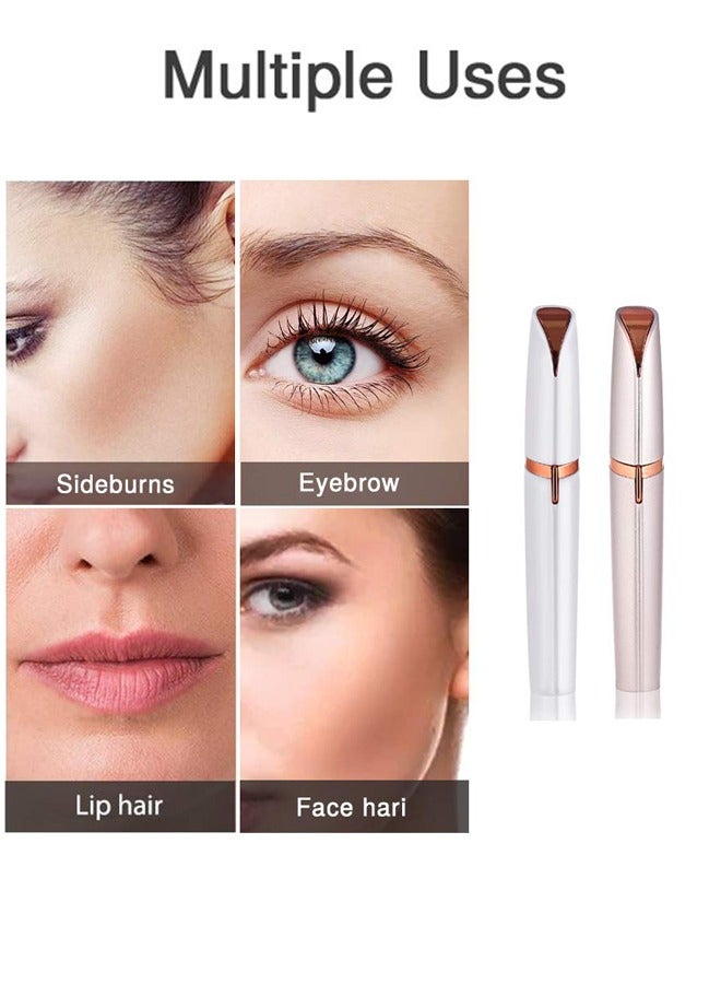 USB Rechargeable Portable Electric Eyebrow Trimmer Pen for Women,Painless Precision Eyebrow Hair Remover, Safe Eyebrow Shaver Razor Tool for face Leg Lip Armpit Hand(White) - Image 4
