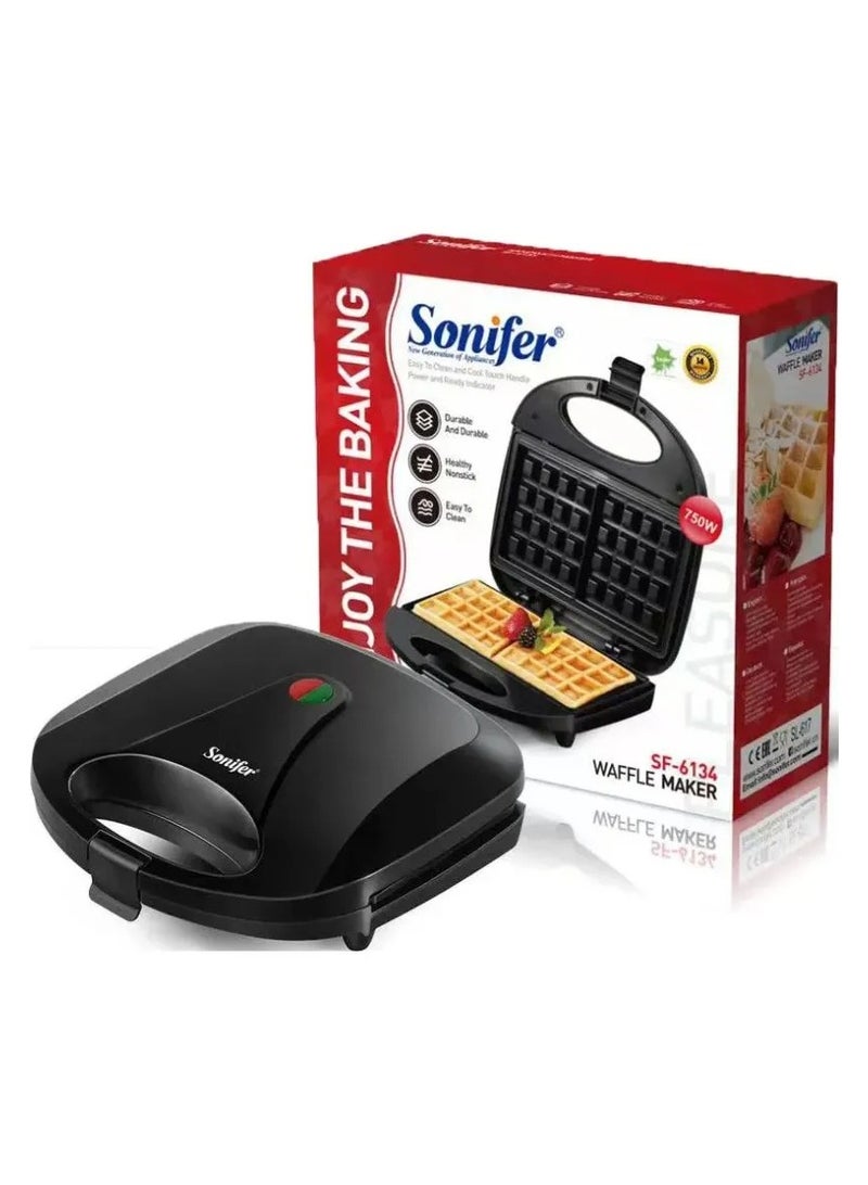 سونفير Sonifer Waffle Maker, 750 Watt, Black - SF-6134 750 W SF-6134 black - Image 1