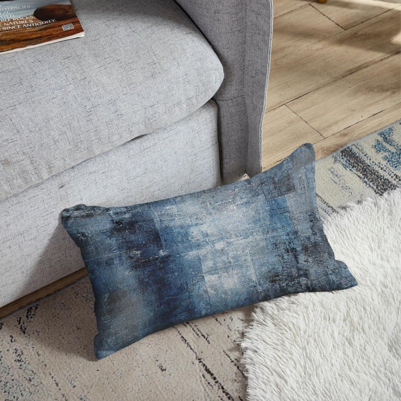 Britimes Britimes Throw Pillow Covers Modern Home Art Decor  12 x 20 Inches Set of 2 Pillow Cases Decorative  Abstract Oil Painting Pillowcases for Bedroom  Living Room  Navy Blue Accent  - Image 5