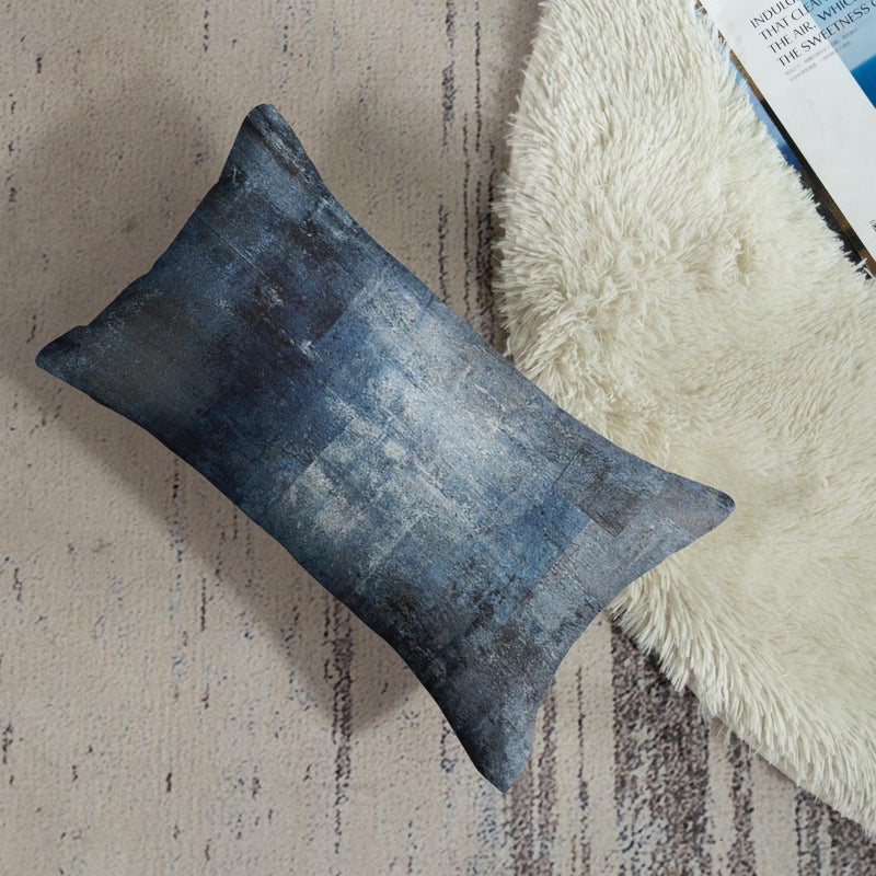 Britimes Britimes Throw Pillow Covers Modern Home Art Decor  12 x 20 Inches Set of 2 Pillow Cases Decorative  Abstract Oil Painting Pillowcases for Bedroom  Living Room  Navy Blue Accent  - Image 4