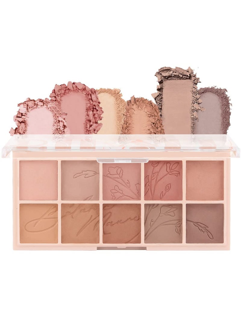 AMY'S DIARY AMY'S DIARY 10 Colors Matte Nude Eye Shadow Palette Makeup, High Pigmented Eyeshadow Palette, Neutral Eye Palette Blendable Long Lasting For Woman (01) 