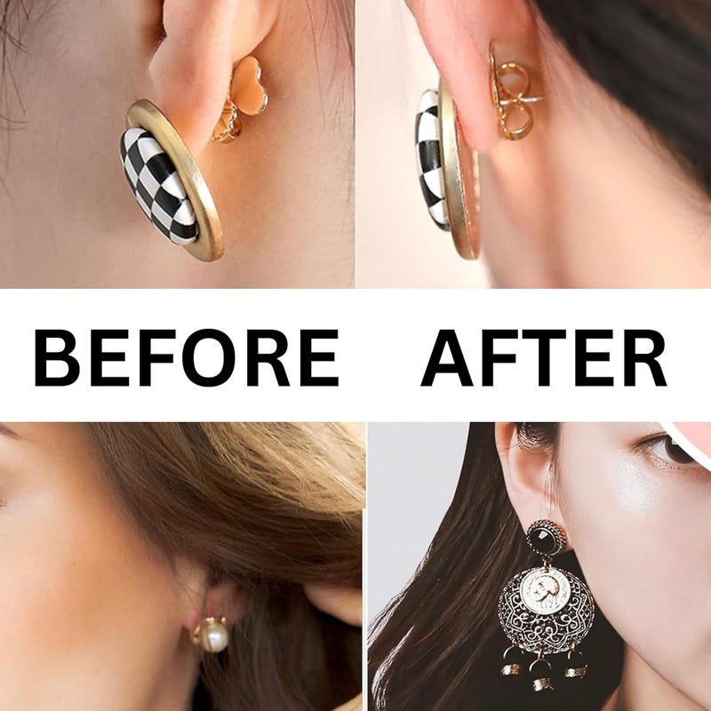 ST logo 120 pcs Earring Backs for Studs 3 Style Earring Backs Replacements Droopy Ears Jewellery Making Kit Golden & Silver - Image 4