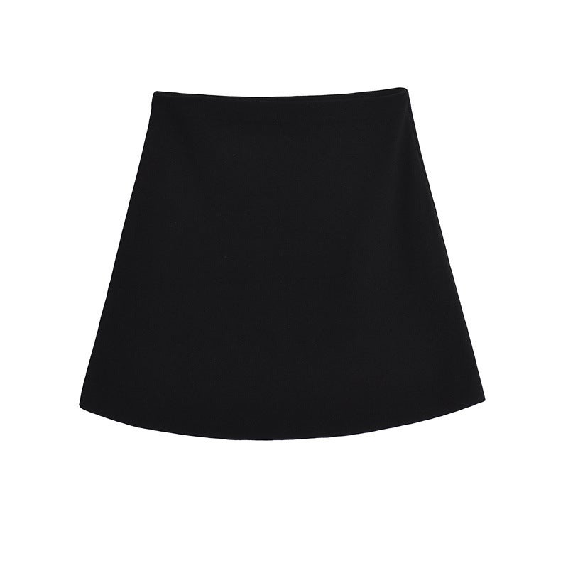 SAW AliExpress Independent suit Womens Wide Pleated Mini Skirt Short Casual Long Sleeve Cardigan 5536005 Black skirt - Image 1