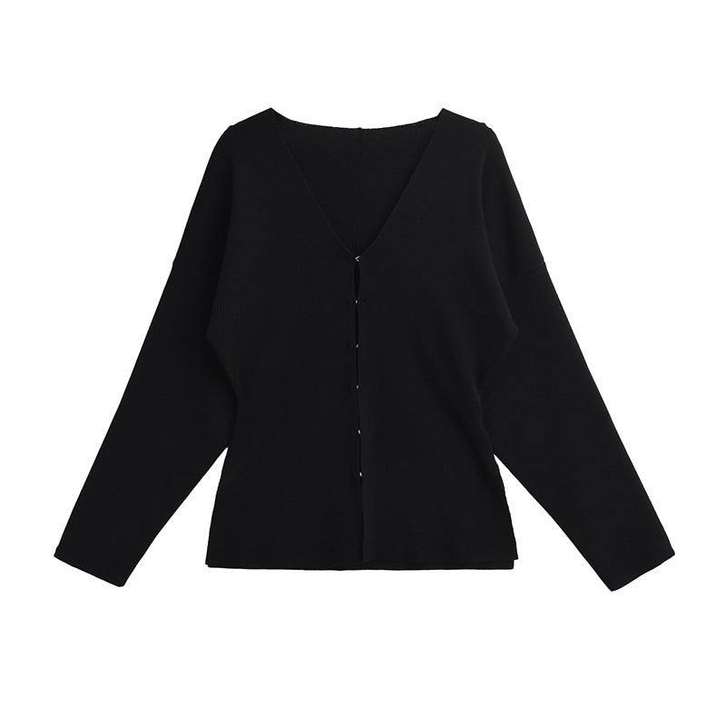 SAW AliExpress Independent suit Womens Wide Pleated Mini Skirt Short Casual Long Sleeve Cardigan 5536005 Black skirt - Image 5