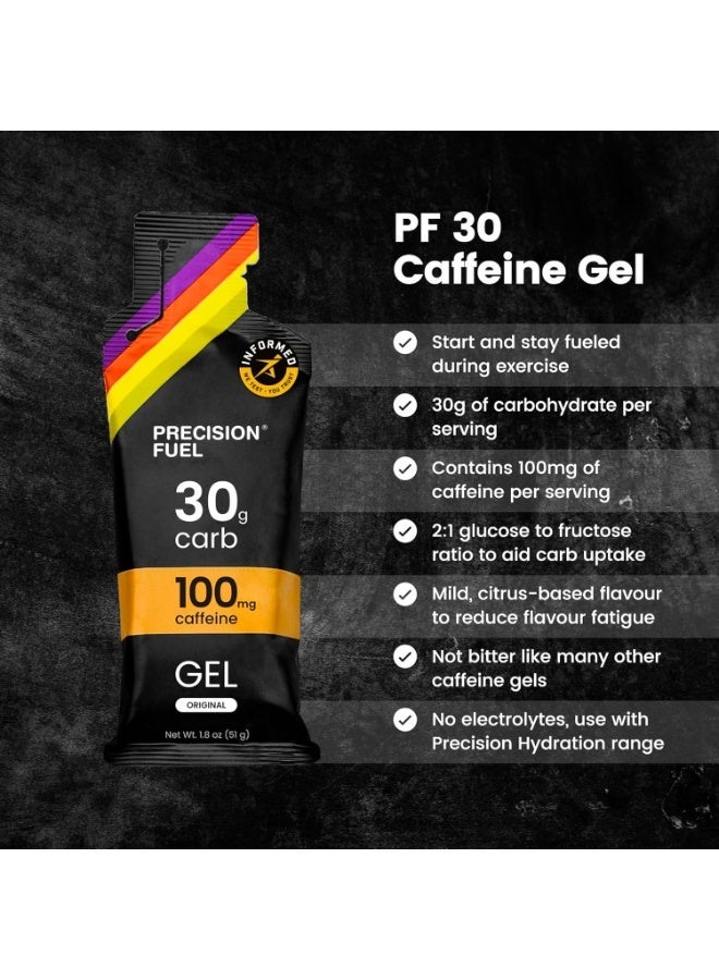 Precision Hydration Precision Fuel 30 Caffeine Energy Gel - Mild Flavour Running Gels for Endurance Athletes, 30g Carbohydrate, Easy-to-Digest, Perfect for Running & Long-Duration Sports (Pack of 15) - Image 2
