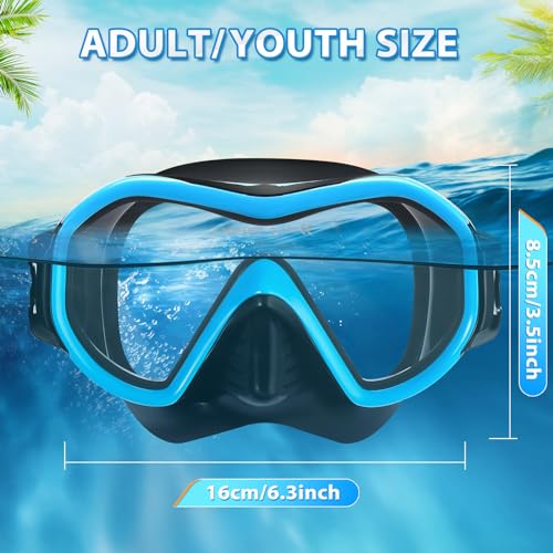 Supertrip Adult Swim Goggles Swimming Goggles with Nose Cover Elastic Fabric Strap Tempered Glass Snorkeling Gear for Adults - Image 5