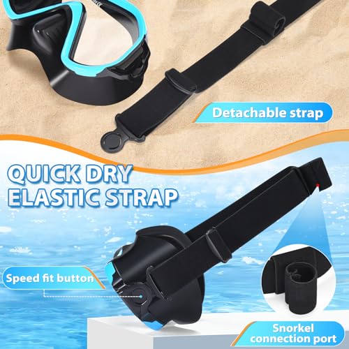 Supertrip Adult Swim Goggles Swimming Goggles with Nose Cover Elastic Fabric Strap Tempered Glass Snorkeling Gear for Adults - Image 4