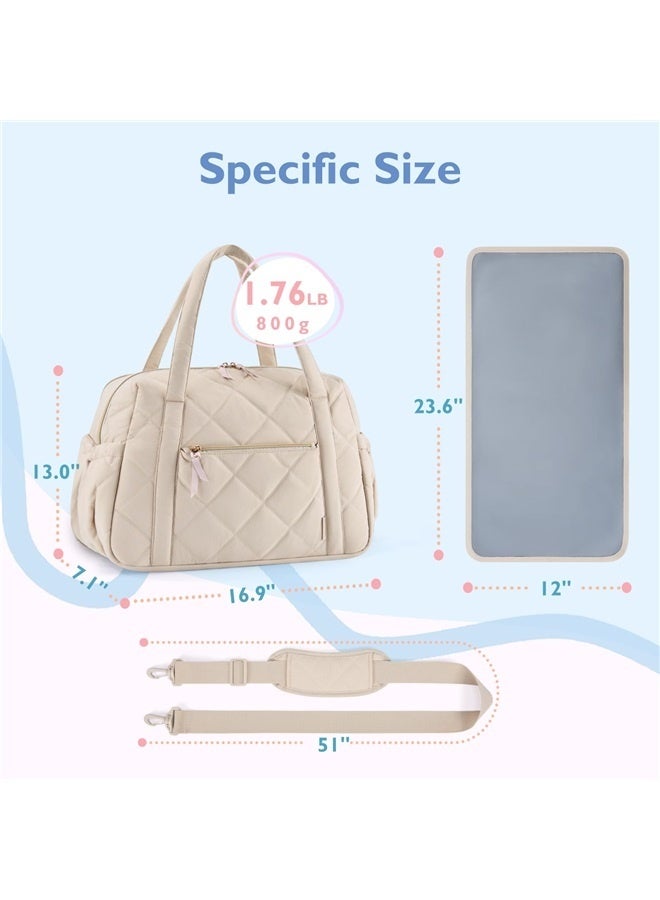 Diaper Bag Tote Large Expandable Baby Travel Tote , Quilted Hospital Bag for Mom, Weekender  - Image 5