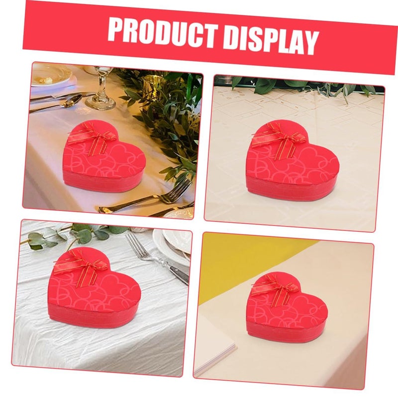 MAGICLULU 2 Pieces Valentine Heart Shaped Chocolate Boxes Red 4.3 Inch Party Favor Candy Wrapping Gift Container - Image 4