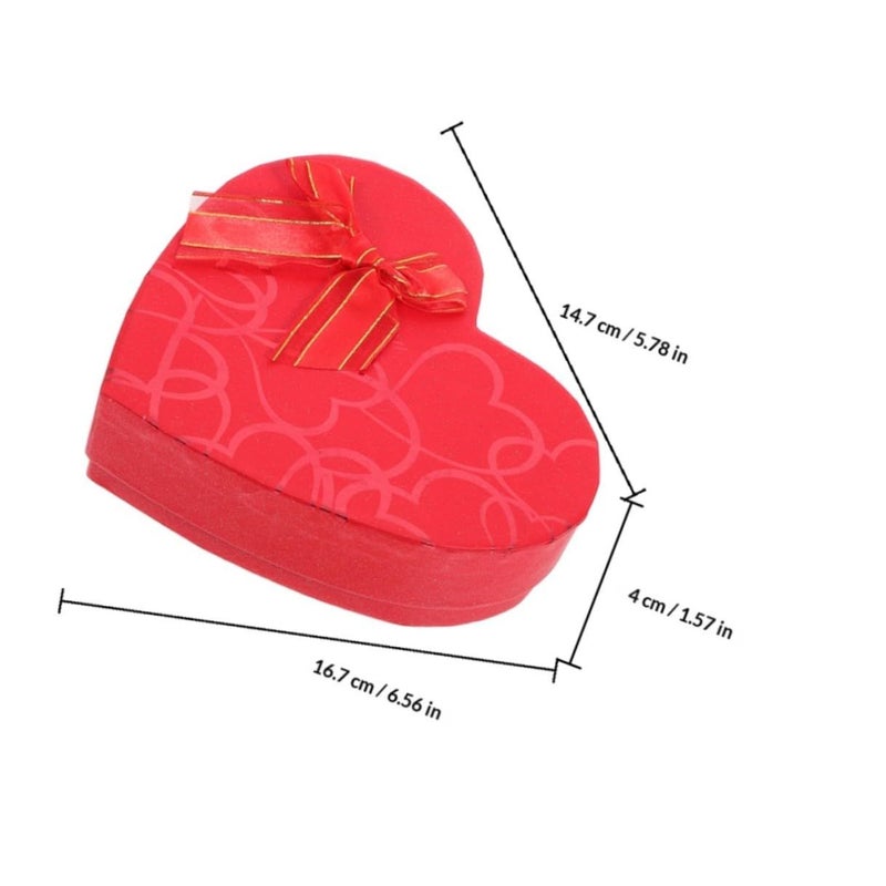 MAGICLULU 2 Pieces Valentine Heart Shaped Chocolate Boxes Red 4.3 Inch Party Favor Candy Wrapping Gift Container - Image 3