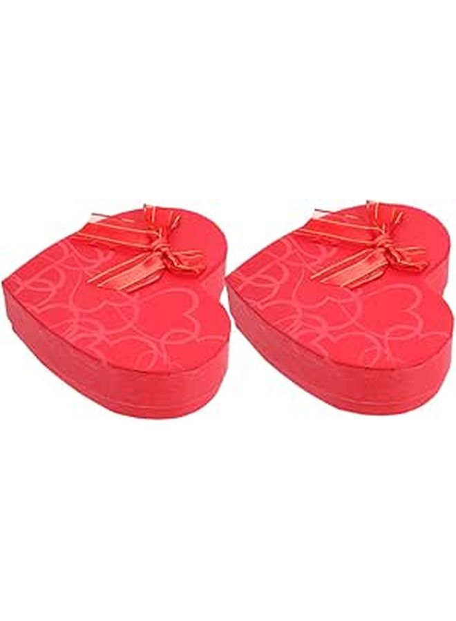 MAGICLULU 2 Pieces Valentine Heart Shaped Chocolate Boxes Red 4.3 Inch Party Favor Candy Wrapping Gift Container - Image 1