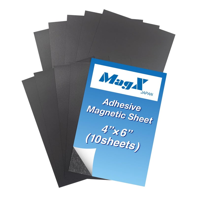 MagX Magnetic Sheets with Adhesive Backing, 4 x 6 Inch, 10 Sheets, Self Adhesive Magnet Sheets, Magnet Sheets, for Crafts, Photos and Die Storageï¼ŒStationery, Office Supply (MVAP-4006) - Image 1