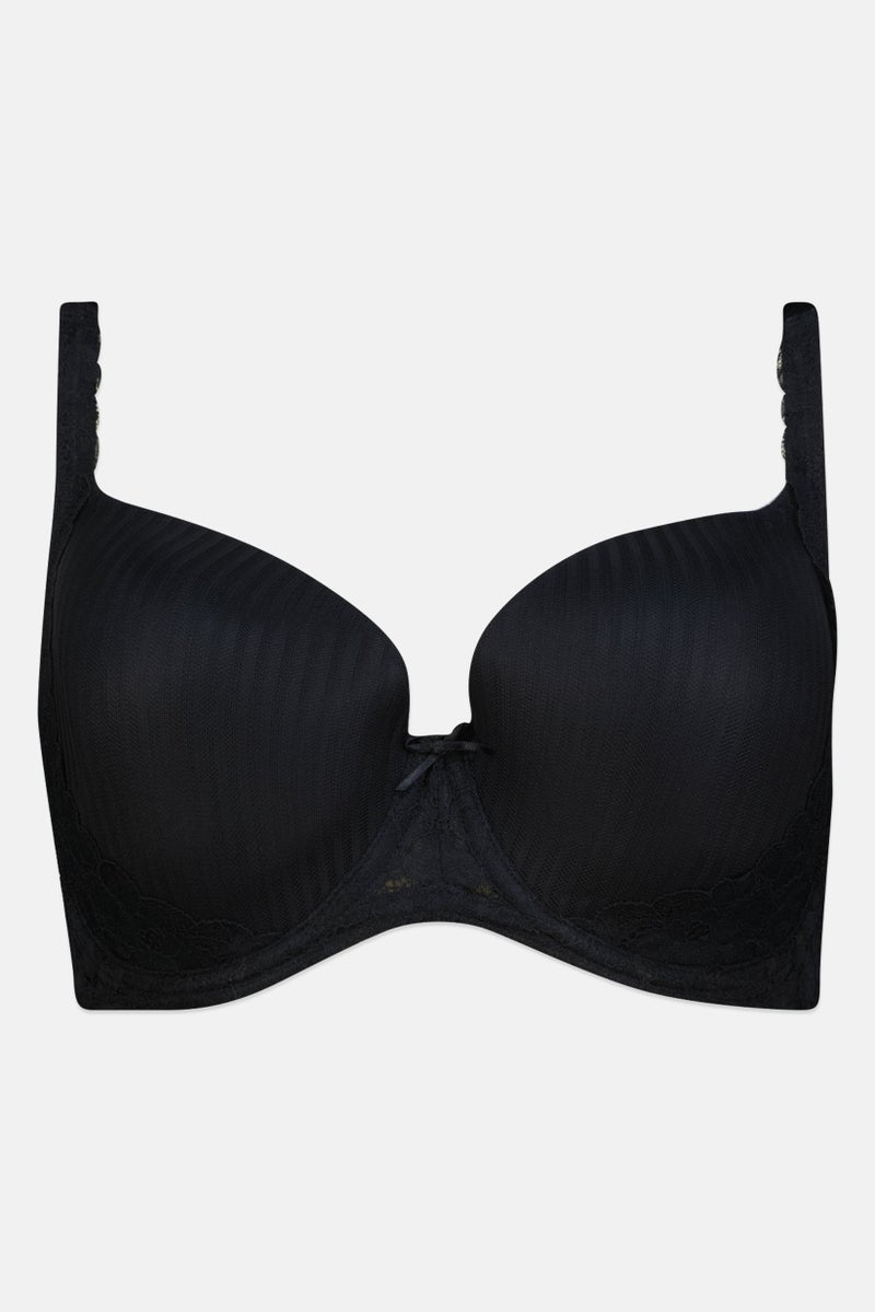 TRIUMPH Women Embroidered Padded Underwired Bra, Black - Image 1