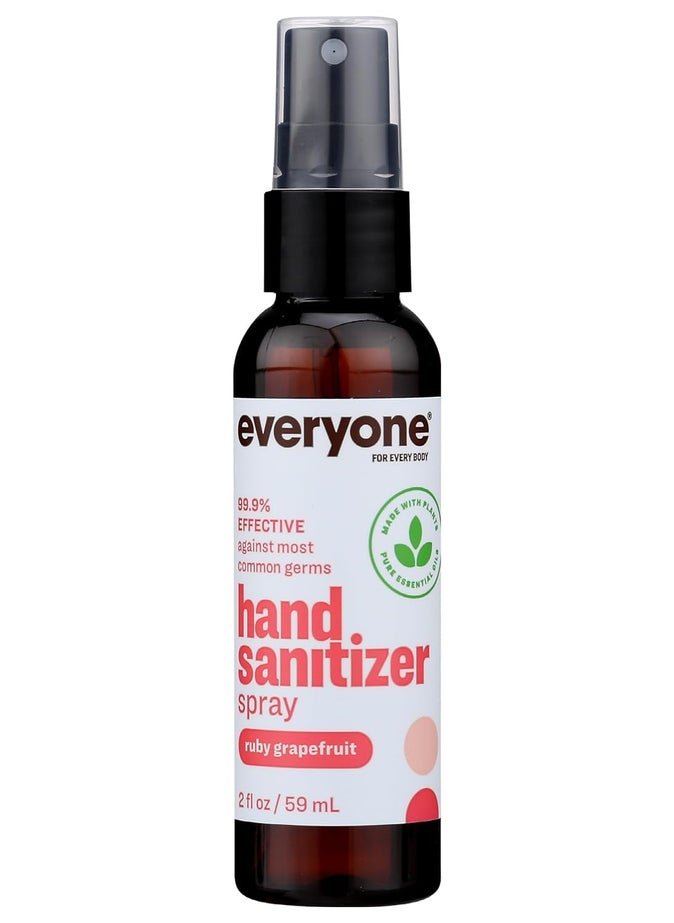 everyone for every body everyone for every body Hand Sanitizer Spray, 2 Ounce (Pack of 6), Travel Size, Ruby Grapefruit, Plant Derived Alcohol with Pure Essential Oils, 99% Effective Against Germs 