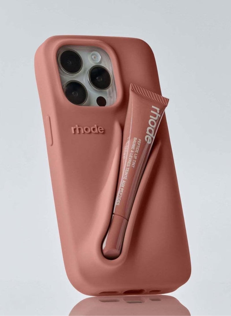 rhode Peptide Lip Tint (SALTY TAN) + Summer Lip Case Case (SALTY TAN) - Limited Edition Suitable for all Apple iPhone models case  - Image 1