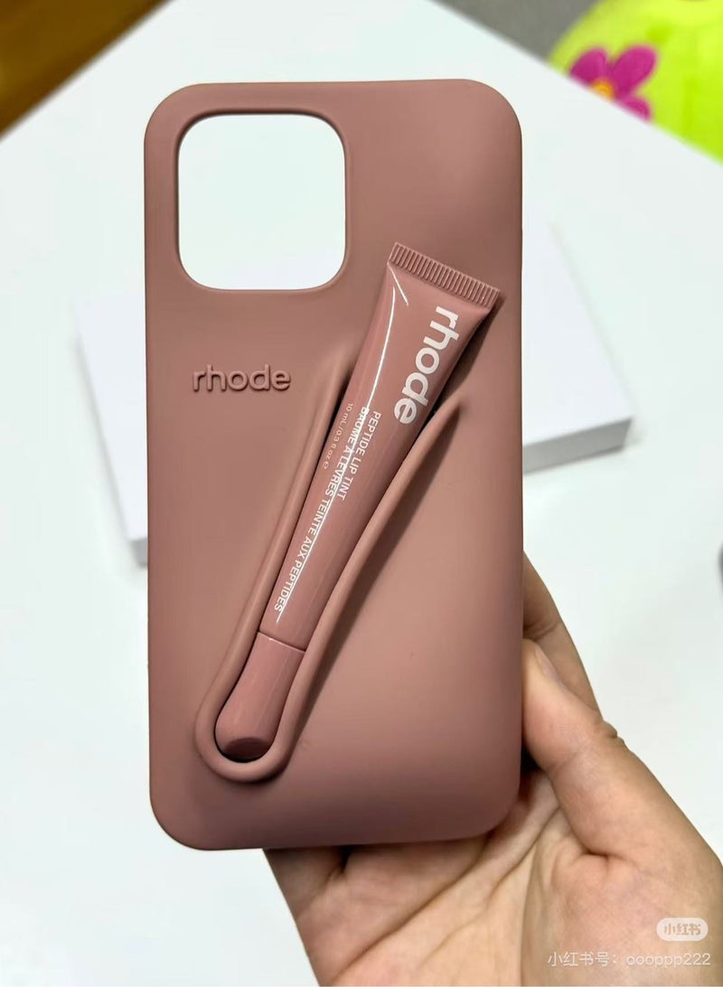 rhode Peptide Lip Tint (SALTY TAN) + Summer Lip Case Case (SALTY TAN) - Limited Edition Suitable for all Apple iPhone models case  - Image 2