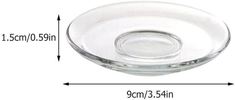 Cabilock Clear Glass Plates Small Glass Plates Snack Dishes Dessert Plate 4Pcs Transparent Glass Saucers Round Tea Saucers Decorative Snack Dishes Tea Plates Glass Dinner Plate Saucer Glass Plates - Image 2
