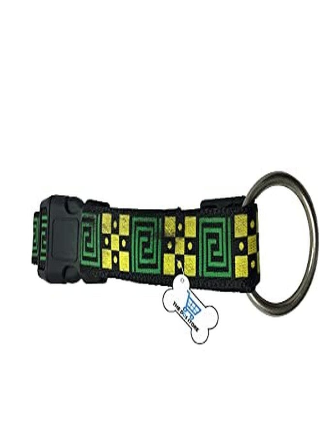 THE DDS STORE طقم طوق ومقود للكلاب من متجر DDS، طوق ومقود للكلاب، مقود قوي قابل للتعديل مصنوع من النايلون المتين للكلاب المتوسطة والكبيرة (أسود، بنقشة مربعات) - Image 4