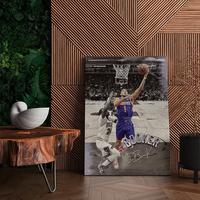 TNESSENTIAL Devin Booker Poster Phoenix Suns Framed Canvas Poster Basketball Wall Art Print NBA Artwork Home Decor C228 Birthday Gift - Image 5