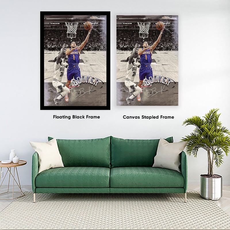 TNESSENTIAL Devin Booker Poster Phoenix Suns Framed Canvas Poster Basketball Wall Art Print NBA Artwork Home Decor C228 Birthday Gift - Image 3