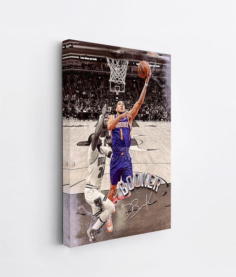 TNESSENTIAL Devin Booker Poster Phoenix Suns Framed Canvas Poster Basketball Wall Art Print NBA Artwork Home Decor C228 Birthday Gift - Image 2
