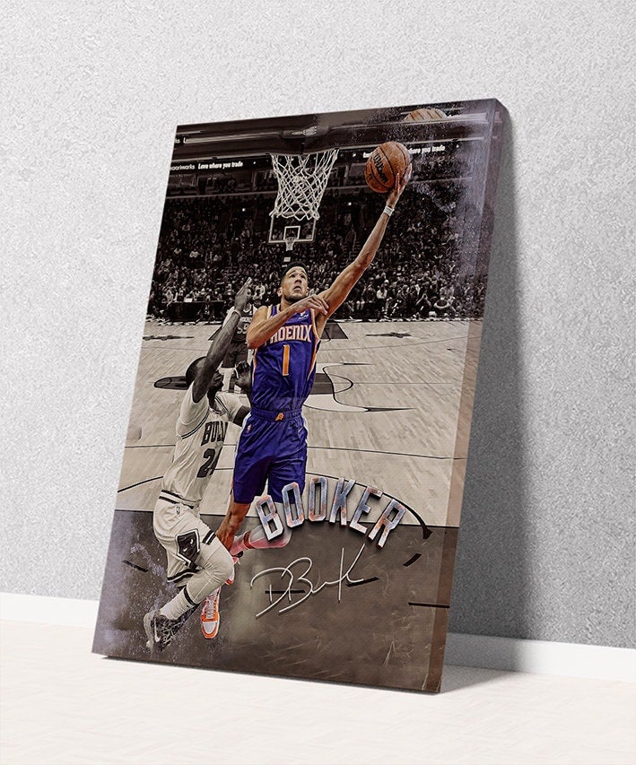 TNESSENTIAL Devin Booker Poster Phoenix Suns Framed Canvas Poster Basketball Wall Art Print NBA Artwork Home Decor C228 Birthday Gift - Image 4
