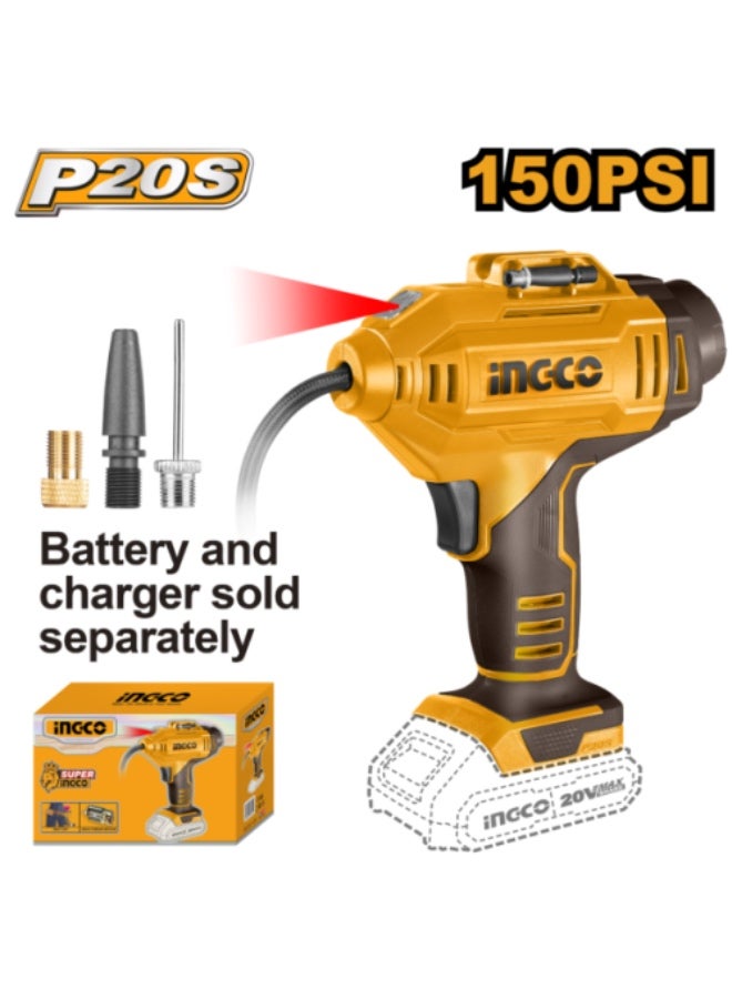 Ingco CACLI2018 20 V Cordless Tire Inflator – Battery Not Included