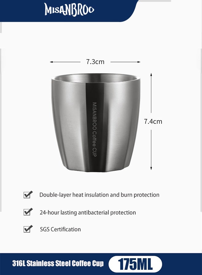 MISANBROO Multipurpose 316L Stainless Steel Tumbler - Camping Coffee Cup, Whiskey Glass & Tea Mug(175ML)  - Image 1