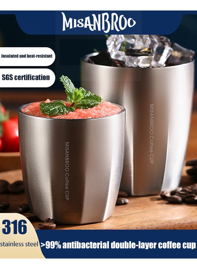 MISANBROO Multipurpose 316L Stainless Steel Tumbler - Camping Coffee Cup, Whiskey Glass & Tea Mug(175ML)  - Image 2