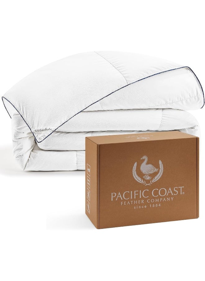 Pacific Coast Pacific Coast Comforter King Size, Filled in Goose Down Fiber White Fluffy Bedding Comforter with Storage Bag, All Season Duvet Insert, 8 Duvet Loops  - Image 1