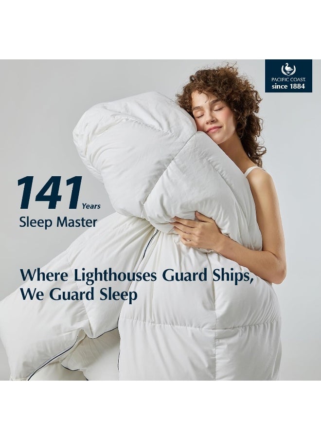 Pacific Coast Pacific Coast Comforter King Size, Filled in Goose Down Fiber White Fluffy Bedding Comforter with Storage Bag, All Season Duvet Insert, 8 Duvet Loops  - Image 2