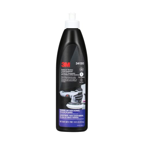 3M Perfect-It Random Orbital Compound, 34130, 1 Pint, Fast Cutting Compound for Automotive Buffing & Polishing - Image 1