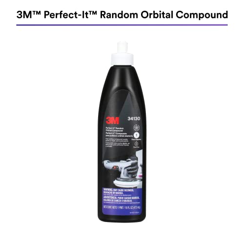 3M Perfect-It Random Orbital Compound, 34130, 1 Pint, Fast Cutting Compound for Automotive Buffing & Polishing - Image 2