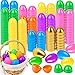Leetous 72 PCS Easter Essentials Empty Eggs for Egg Hunt Bulk Hinged Plastic 236 66 PCS Colorful Eggs with 6 PCS Golden Eggs for Easter Surprise Assorted Eggshells for Classroom Supplies Stuff Items - Image 2